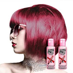 Crazy Color 2x Crazy Color daļēji pastāvīga matu krāsa 100 ml (Ruby Rouge - Rubinrot)