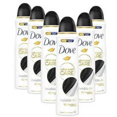 Dove Advanced Care Invisible Dry antiperspirantinis dezodorantas, 72 valandas apsaugo nuo kūno kvapo ir pažastų drėgmės su odos drėkinimo technologija 150 ml 6 vnt.