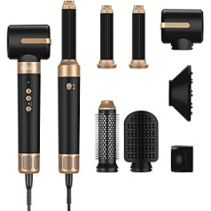 Ukliss Фен Щетка Airstyler 7 в 1, Ионный фен мощностью 1400 Вт с 3 температурами, Щетки для укладки, Фен с круглой щеткой, Щетка-выпрямитель для волос, Ще