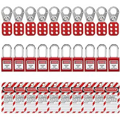 CRAKES Ckout Tagout Locks Kit – Lock Out Tag Out SafetyPadlocks Set – Lockout Hasps for Electrical Lock Out Tag Out Station