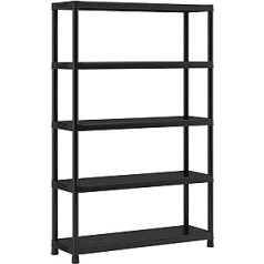 ABM Ltd – Etagere Resin 5 plaukts plats 187x120x40 cm melns