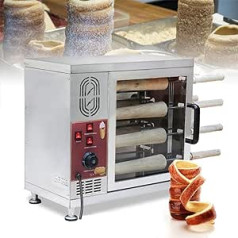 Kommerzieller Kamin-Kuchenofen, 3000 W, elektrische Toastermaschine mit 16 Rollenwerkzeugen, Kamin-Brötchen-Grill-Maker für Restaurant, Zuhause, Küche, Snackbar