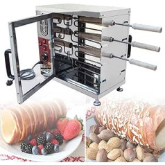 Kommerzieller Kamin-Kuchen-Maschinenofen, 3000 W elektrische Toastermaschine mit 16-teiliger Walze, Kamin-Brötchen-Grillmaschine für Restaurant, Zuhause, Küche, Snackbar