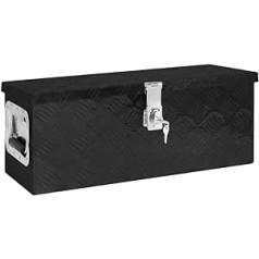 Aliuminio dėžė Rakinama įrankių dėžė transportavimo dėžė Metalinė dėžutė su dangteliu Aliuminio dėžė įrankių dėžė aliuminio dėžė transportavimo dėžė juoda 60 x 23,5 x 23 cm aliuminis