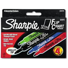 Sharpie — Flipchart-Marker, Rundspitze, vier Farben, 4/Set 22474 (DMi ST