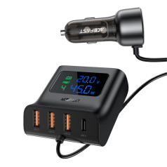 Acefast Автомобильное зарядное устройство 138 Вт зарядная станция 6 USB PORTS, чёрное