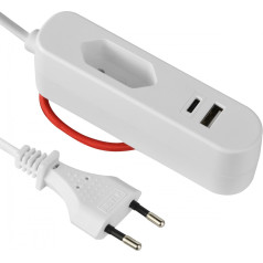 Electraline 62654 USB Lādētājs USB-A + USB-C 17W