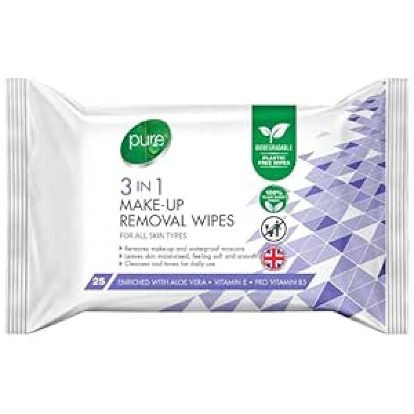 Abra Pure Wipes 3-in-1 kosmētikas noņemšanas līdzeklis