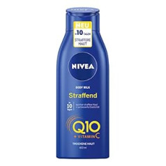 Nivea Q10 nostiprinošs ķermeņa pieniņš + C vitamīns, ķermeņa pieniņš tvirtākai ādai un uzlabotai elastībai 10 dienu laikā, 4 iepakojumi (4 x 400 ml)