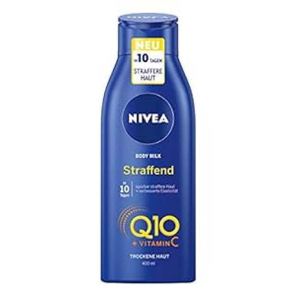 Nivea Q10 nostiprinošs ķermeņa pieniņš + C vitamīns, ķermeņa pieniņš tvirtākai ādai un uzlabotai elastībai 10 dienu laikā, 4 iepakojumi (4 x 400 ml)