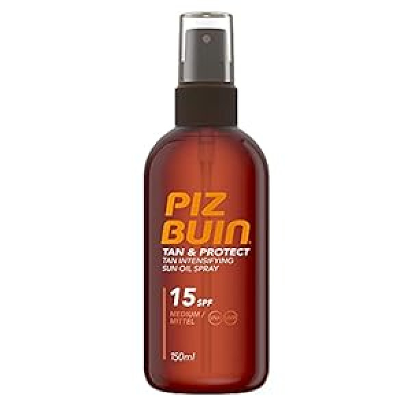 Piz Buin Tan & Protect Tan Accelering Oil Spray, Масляный спрей для усиления загара, SPF 15, 3 x 150 мл