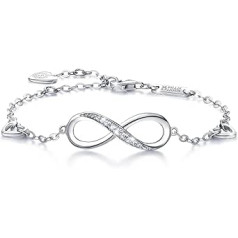 Billie Bijoux Damen Armband Unendliche Liebe Symbol Aproce 925 Sterling Silber Zirkonia Aproce verstellbares Charm Armband für Frauen