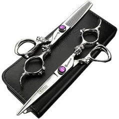 6/6.5/7/8 Inch Professional Hair Cutting Scissors, Japan 440C Jewel Scissors (6-Inch Pack of 2)