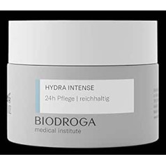 Biodroga Hydra Intense Rich 24-Hour Care 50 ml – sejas kopšanas krēms ar hialuronskābes sejas mitrinātāju Moisture Boost