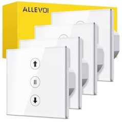 ALLEVOI viedais rullo slēdža slēdzis, WiFi rullo slēdža taimeris darbojas ar Alexa/Google Home/Smart Life, Wi-Fi žalūziju rullo slēģu vadība ar vadāmu LED, nepieciešams nulles vads