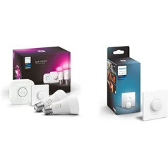 Philips Hue White & Color Amb. E27 sākuma komplekts ar viedo pogu 2 x 800 lm 75 W + viedā poga, ērta aptumšošana bez uzstādīšanas