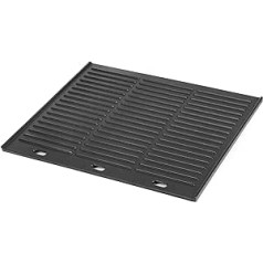 Onlyfire Cast Iron Grill Plate 45.5 x 35 cm, Reversible Plate, Universal Grill Plates for Gas Grill, Charcoal Grill & Electric Grill, Can Be Used on Both Sides, Rectangle