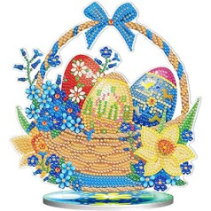 5D Алмазная картина Пасхальное украшение, DIY Пасхальный горный хрусталь Мозаика Художественный набор для рукоделия, Кролик Пасхальные яйца