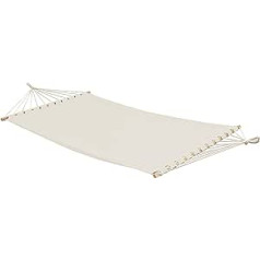 AMANKA XXL Hammock with Spreader Bars approx. 185x115 cm | 100% Cotton | Load up to approx. 150KG | Beige