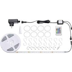 Briloner Leuchten – LED josla 5 m, LED sloksnes dimmbar, RGB, IP44 spritzwassergeschützt, LED Streifen 150xRGB-LED/0,16W