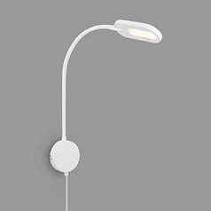 BRILONER lasīšanas lampa, iekštelpu sienas gaisma, LED lampa, sienas lampa iekštelpām, grozāma, regulējama, skārienvadība, ligzdas lampa, balta