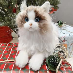 Chongker Weighted Cuddly Toy, 2 kg Cuddly Toy, Realistic Ragdoll Cat Size, Lifelike Weighted Cat Plush (Weighted Ragdoll Cat)