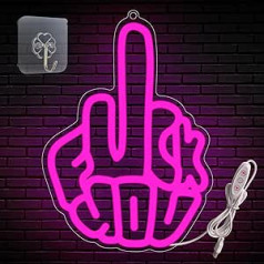 Anywin Finger Gesture LED Neon Sign Dimmable Pink Neon Lamps USB Neon Lights for Bedroom Party Pub Game Zone Decor Gift to Friends Boys Girls Adults