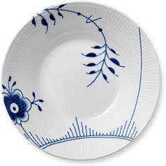 Royal Copenhagen Blue Fluted Mega Blau gerippter Suppenteller aus Porzellan gefertigt, Rund, 24cm 1016910