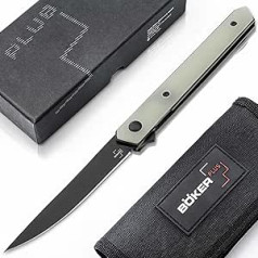 BÖKER PLUS® Kwaiken Air Mini Kwaiken Air Mini G10 Jade — EDC mapju nazis ar klipsi — džentlmeņu nazis ar vienu roku ar G10 rokturi — EDC nazis ar pleijeru dāvanu kastītē (Kwaiken Air Mini BLACK/JADE)