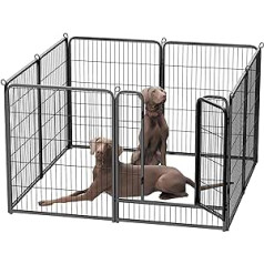 HOMIDEC Dog Enclosure, 8 Panels Puppy Pen with Door, 100cm Tall Indoor/Outdoor Pet Playpen, Portable Removable Pet Run Pen for Dogs, Puppies, Cats, Rabbits and Other Animals