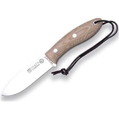 Joker Bushcraft Canadiense CM114-P Micarta audekls brūns rokturis 10,5 cm asmens SANDVIK 14C28N brūns ādas apvalks un ugunsdroša tērauda rīks makšķerēšanai, medībām, kempingiem un pārgājieniem