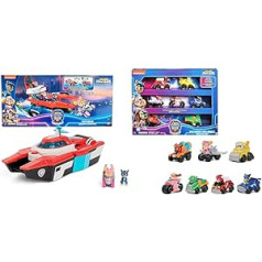 Paw Patrol: Der Mighty Kinofilm, Pup Squad Mini Marine Hauptquartier Spielset & Der Mighty Kinofilm, 7-teiliges Pup Squad Racers-Geschenkset mit Liberty-Spielzeugauto, geeignet für Kinder ab 3 Jahren