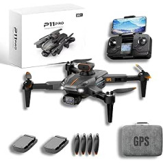 GPS Drone P11 Pro Drone Brushless Motors 2 Kameras 1080p Diapazons 500 m 2 Baterijas Pretšķēršļu režīms 2 Baterijas 20 min Precīzs un stabils lidojums