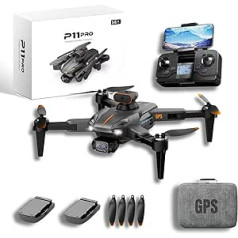 GPS Drone P11 Pro Drone Brushless Motors 2 Kameros 1080p Diapazonas 500 m 2 Baterijos Anti-kliūčių režimas 2 Baterijos 20 min Skrydis Tikslus ir stabilus