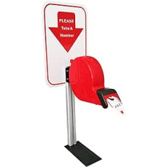 Take-A-Number System Ticket Dispenser with Counter Stand and 1 Roll Cue Tape Paper 3 Digits 2000 Tickets for Queue Call System