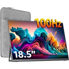 cocopar 18,5 colio nešiojamas monitorius – 1080P 100Hz 120% sRGB žaidimų monitorius USB-C HDMI didelis nešiojamasis ekranas, skirtas nešiojamam kompiuteriui MacBook Surface PC Xbox PS5 kelioninis monitorius su VESA garsiakalbiu