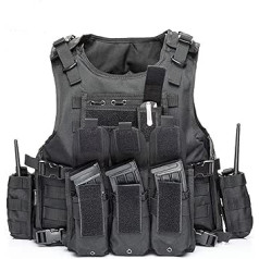 Liquider Plate Carrier Vest Plākšņu turētājs ballistiskajiem šķīvjiem I Molle Vest I Regulējams Molle Plate Carrier Krūšu aizsargs peintbola policijai Airsoft