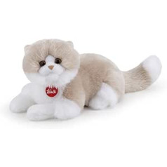 trudi Giada 21037 Classic Plush Cat Approx. 47 cm, Size M, High-Quality Soft Toy with Soft Materials, Plush Toy with Realistic Details, Washable, Cuddly Toy for Children, Beige/White