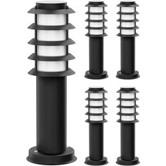 ledscom.de Path/Bollard Light/Garden Light Poru Outdoor IP44 Režģis 39 cm Melns 1x E27 Maks. 60 W 5 gab. komplektā