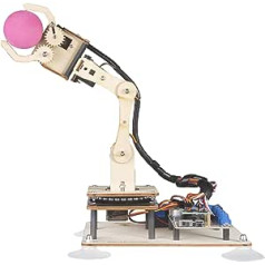 Adeept 5-DOF roboto rankos rinkinys, programuojama STEM mokomoji 5 ašių roboto rankena su OLED ekranu, „pasidaryk pats“ roboto modelis, suderinamas su Arduino IDE (PDF pamoka per atsisiuntimo nuorodą) (Mediena)