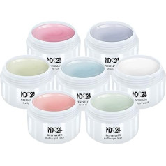 Nd24 Naildesign Gelų rinkinys - visos rūšys - studijinė kokybė - pagaminta Vokietijoje (7 x 15 ml)