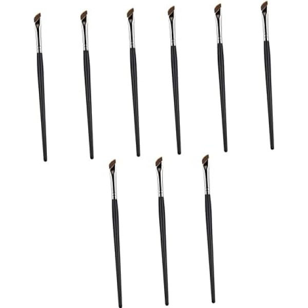 ‎Minkissy minkissy Eyeliner Brush Thin Black Makeup Brush 9 gabali Eyebrow Brush Angled Eyebrow Brush Cangzhou Synthetic Fibre Wood Metal Flat Head Black Eyeliner Pens