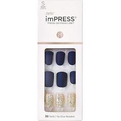 Impress KISS imPRESS Press Manicure Wannabe Star Short Square with PureFit Technology Includes Prep Pad, Mini File, Cuticle Stick and 30 Fake Nails