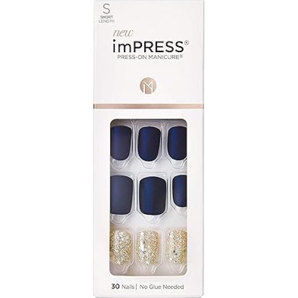 Impress KISS imPRESS Press Manicure Wannabe Star Short Square with PureFit Technology Includes Prep Pad, Mini File, Cuticle Stick and 30 Fake Nails