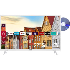 Telefunken XF32K559D-W 32 collu televizors / Smart TV (Full HD, HDR, trīskāršs uztvērējs, DVD atskaņotājs, Bluetooth) - iekļauts 6 mēnešu HD+ [2022] [F enerģijas klase]