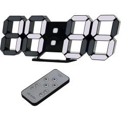 EDUP HOME 3D LED pulkstenis, galda modinātājs, sienas pulkstenis ar tālvadības pulti, elektroniskais 9,7 collu LED pulkstenis, modelis 