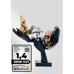 ESYA Design Dekoratīvā skulptūra Busts Melns Zelts Sudrabs Bronza 33 x 30 x 8 cm Sejas statuja Modernā Dzīvojamā istaba Birojs Māksla Galva Nedzirdīgais Nēmā Akls