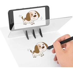 ASHATA piešimo lenta IP65 vandeniui atspari piešimo lenta Pad Stencil Board Light Box Tracing Drawing Board Mirror Reflection for Drawing Copy Paint Restriction Support Telephone/Tablet