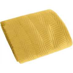 Eurofirany Ekskluzīva sega Glamour Quilt Bed Throw (Sofia Yellow, 220 x 240 cm), Audums