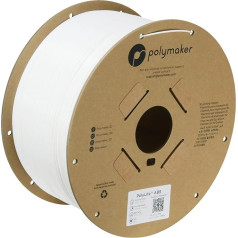 Polymaker ABS gija 1,75 mm balta ABS 3 kg karščiui atspari ABS kartono ritė - PolyLite ABS 3D gija 1,75 mm balta gija